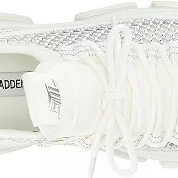 Steve Madden Phantom White Lace Up Stretchy Embellished Low Top Fashion Sneakers - Picture 5 of 6